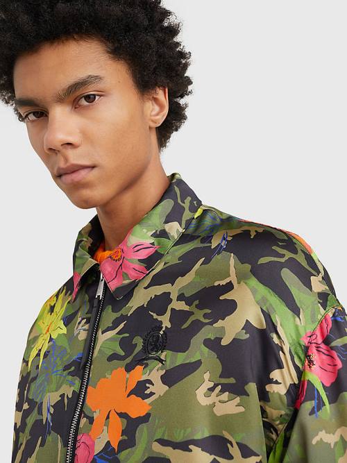 Tommy Hilfiger Crest Floral Camo Tracksuit Ceket Erkek Haki | TH259EAI