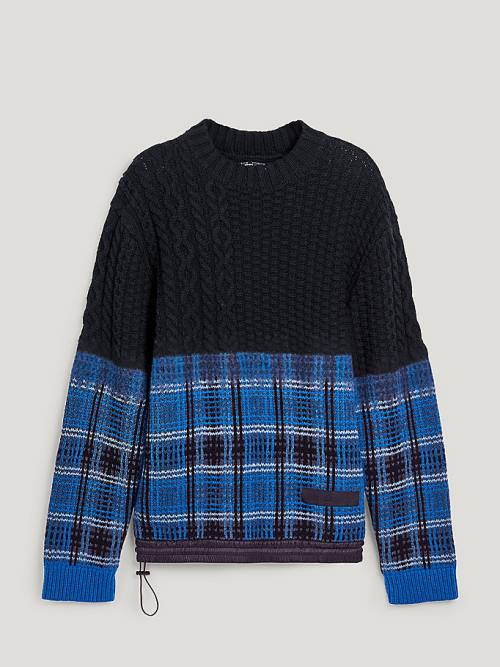 Tommy Hilfiger Crest Half Glen Check Jumper Kazak Erkek Siyah | TH247WKR