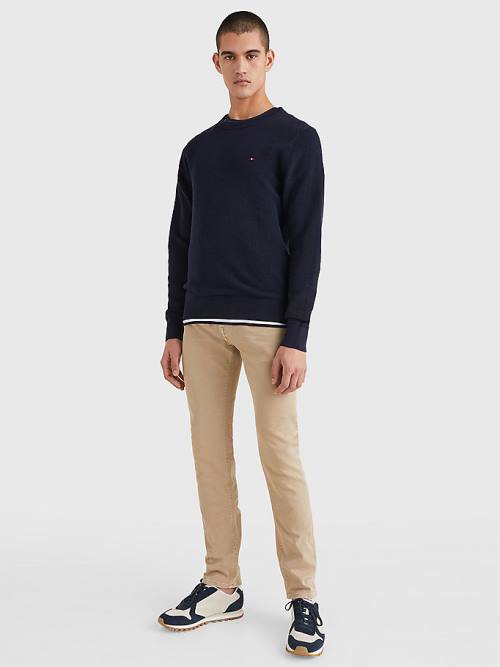 Tommy Hilfiger Crew Neck Jumper Kazak Erkek Mavi | TH194KXP