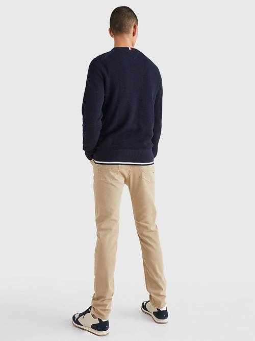 Tommy Hilfiger Crew Neck Jumper Kazak Erkek Mavi | TH194KXP