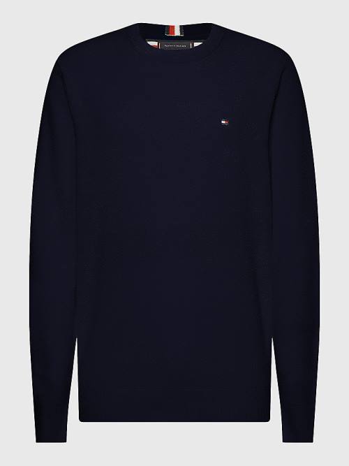 Tommy Hilfiger Crew Neck Jumper Kazak Erkek Mavi | TH194KXP