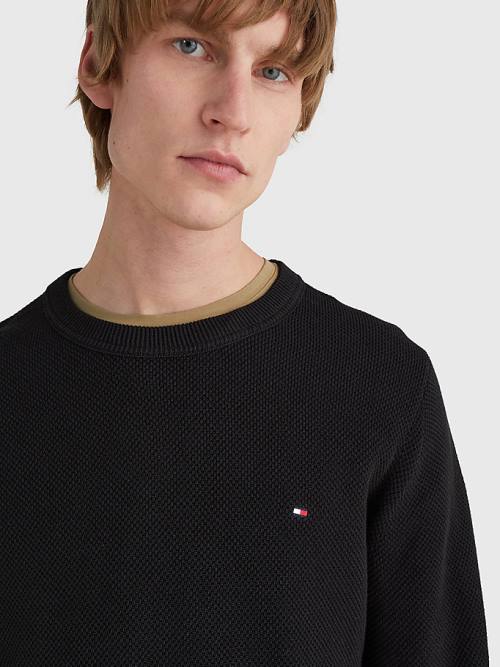 Tommy Hilfiger Crew Neck Jumper Kazak Erkek Siyah | TH234KDX