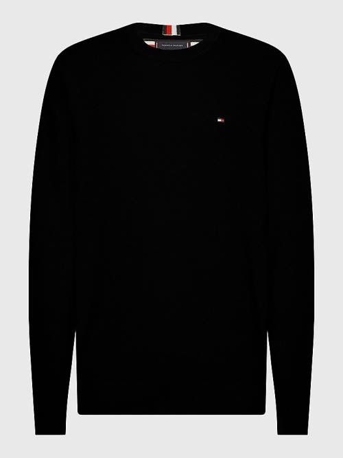 Tommy Hilfiger Crew Neck Jumper Kazak Erkek Siyah | TH234KDX