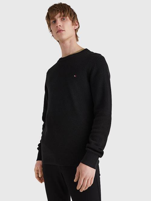 Tommy Hilfiger Crew Neck Jumper Kazak Erkek Siyah | TH234KDX