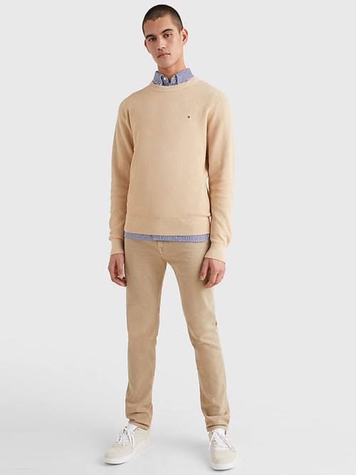 Tommy Hilfiger Crew Neck Jumper Kazak Erkek Bej Rengi | TH572URO