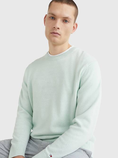 Tommy Hilfiger Crew Neck Jumper Kazak Erkek Yeşil | TH690BOF