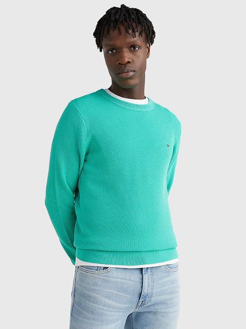 Tommy Hilfiger Crew Neck Jumper Kazak Erkek Yeşil | TH697LJQ