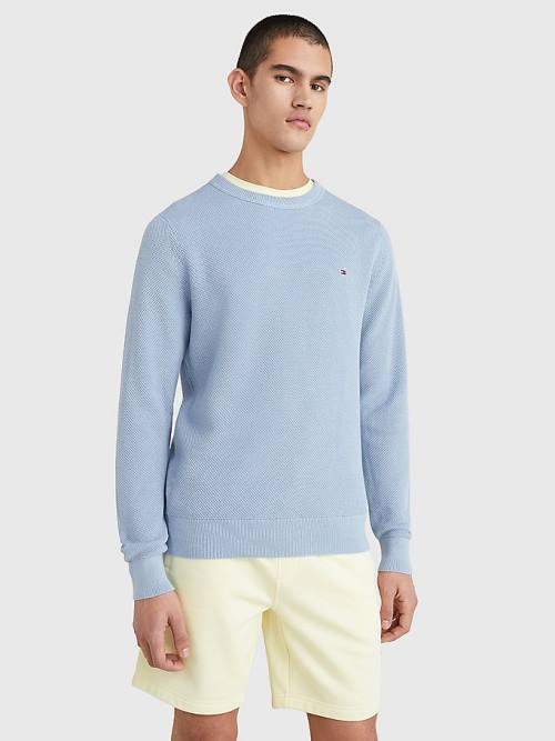 Tommy Hilfiger Crew Neck Jumper Kazak Erkek Mavi | TH710ZFK