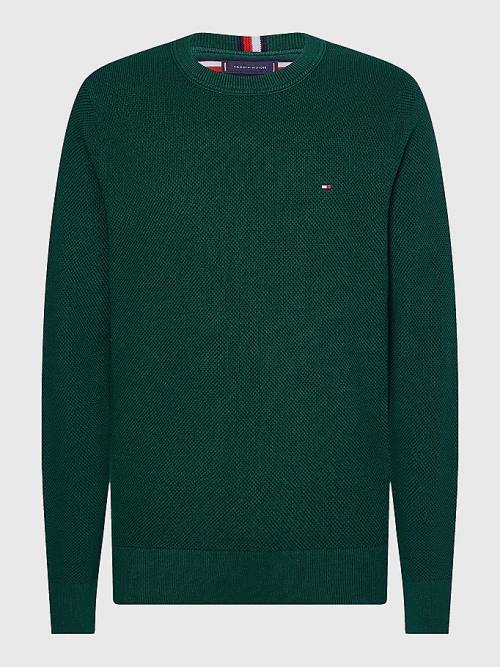 Tommy Hilfiger Crew Neck Jumper Kazak Erkek Yeşil | TH713ZIG