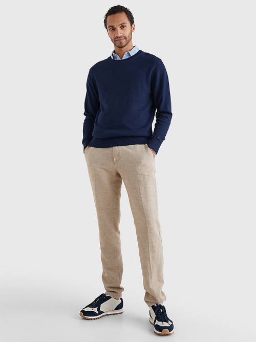 Tommy Hilfiger Crew Neck Jumper Kazak Erkek Mavi | TH768JAF