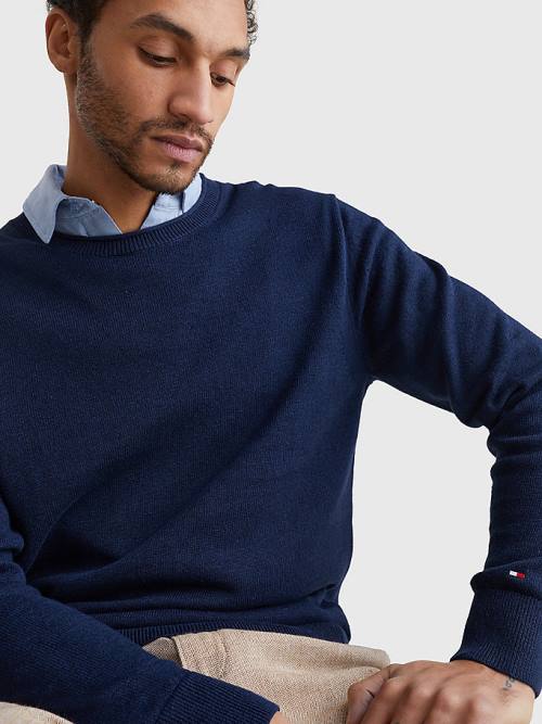 Tommy Hilfiger Crew Neck Jumper Kazak Erkek Mavi | TH768JAF