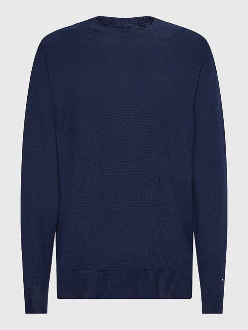 Tommy Hilfiger Crew Neck Jumper Kazak Erkek Mavi | TH768JAF