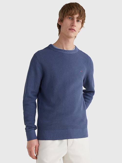 Tommy Hilfiger Crew Neck Jumper Kazak Erkek Mavi | TH790PIM