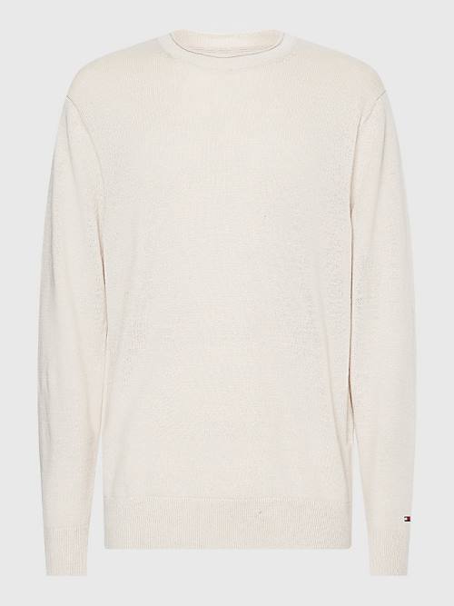 Tommy Hilfiger Crew Neck Jumper Kazak Erkek Bej Rengi | TH798EKV