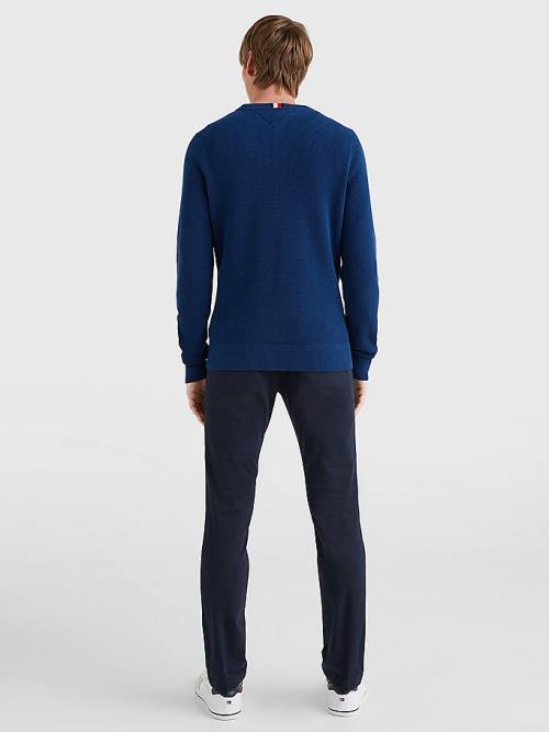 Tommy Hilfiger Crew Neck Jumper Kazak Erkek Mavi | TH807AUB