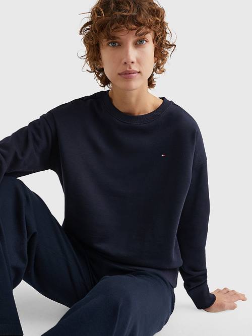 Tommy Hilfiger Crew Neck Relaxed Fit Sweatshirt Kadın Mavi | TH361HNT