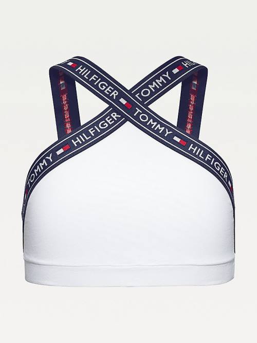 Tommy Hilfiger Crossover Stretch Pamuklu Bralette İç Giyim Kadın Beyaz | TH389CNQ