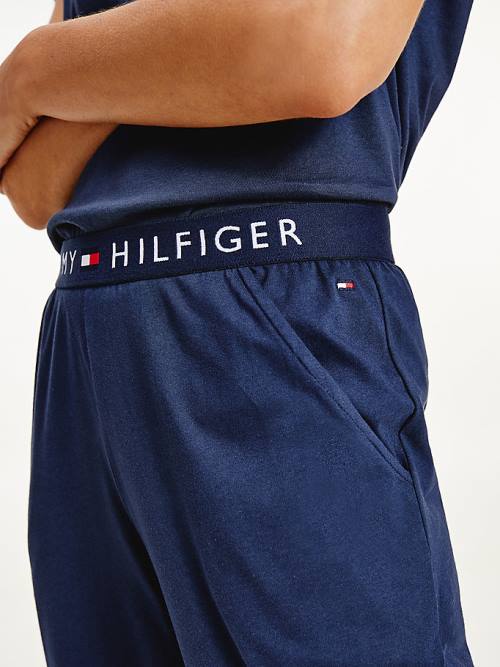 Tommy Hilfiger Cuffed Pamuklu Joggers Pijama Kadın Mavi | TH950WMO