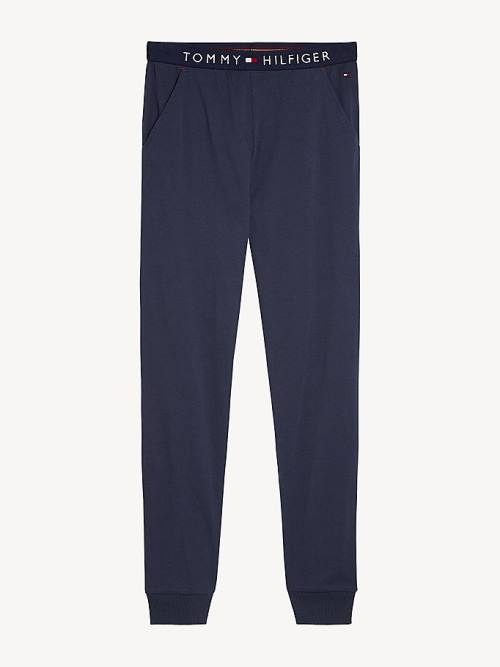 Tommy Hilfiger Cuffed Pamuklu Joggers Pijama Kadın Mavi | TH950WMO