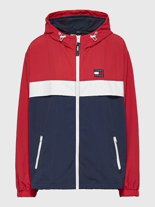 Tommy Hilfiger Curve Chicago Colour-Blocked Windbreaker Ceket Kadın Mavi | TH723ZHP