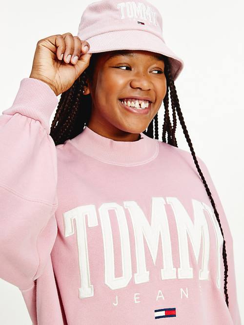 Tommy Hilfiger Curve College Sweatshirt Elbise Kadın Pembe | TH123MLR