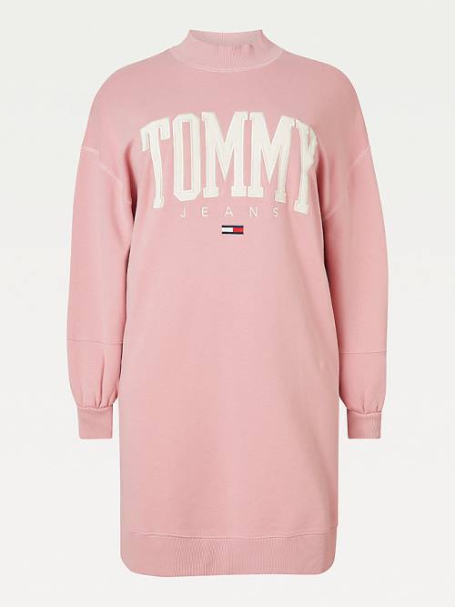 Tommy Hilfiger Curve College Sweatshirt Elbise Kadın Pembe | TH123MLR