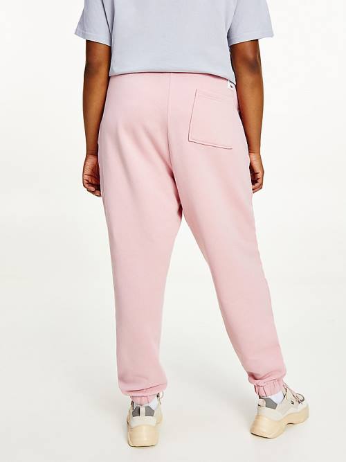 Tommy Hilfiger Curve College Tommy Badge Plush Joggers Pantolon Kadın Pembe | TH410WOU