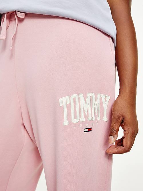 Tommy Hilfiger Curve College Tommy Badge Plush Joggers Pantolon Kadın Pembe | TH410WOU