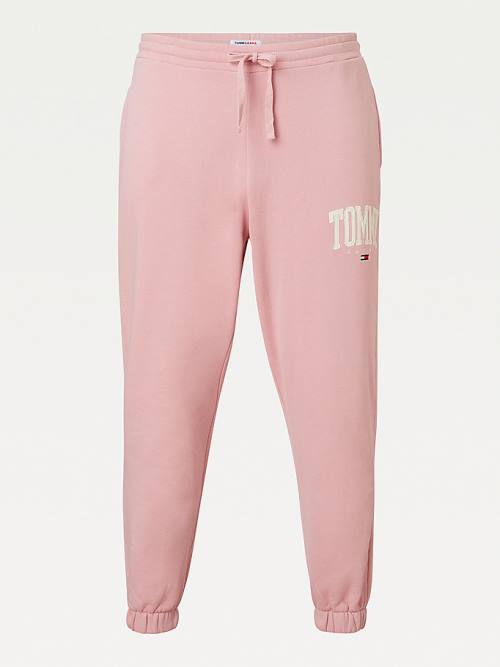 Tommy Hilfiger Curve College Tommy Badge Plush Joggers Pantolon Kadın Pembe | TH410WOU