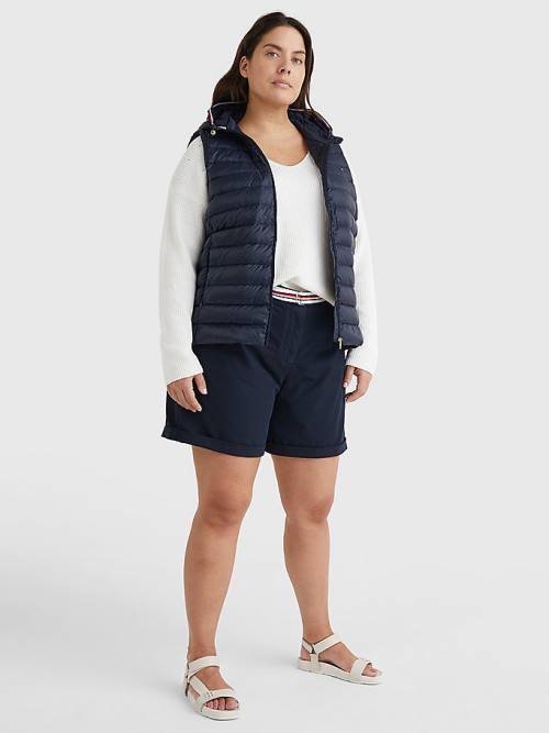 Tommy Hilfiger Curve Down-Filled Quilted Vest Kaban Kadın Mavi | TH528PGE