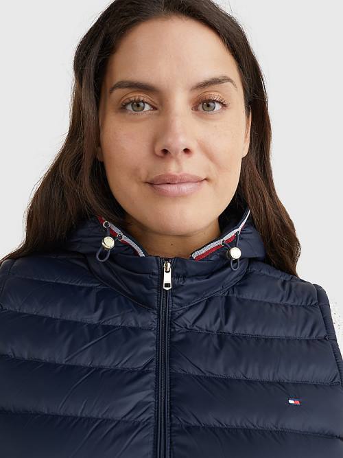 Tommy Hilfiger Curve Down-Filled Quilted Vest Kaban Kadın Mavi | TH528PGE