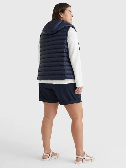 Tommy Hilfiger Curve Down-Filled Quilted Vest Kaban Kadın Mavi | TH528PGE