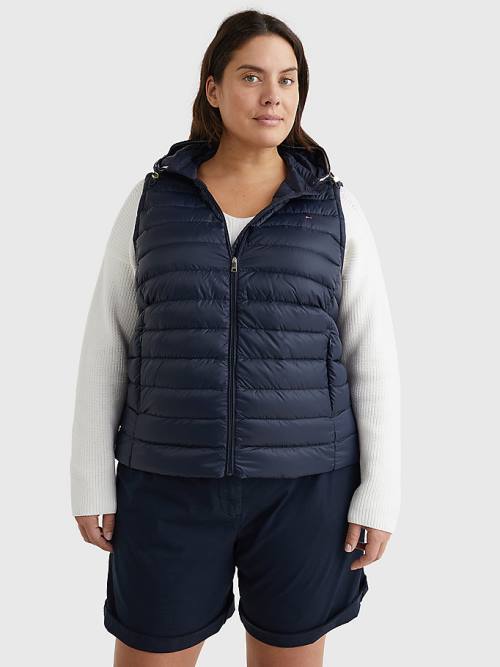 Tommy Hilfiger Curve Down-Filled Quilted Vest Kaban Kadın Mavi | TH528PGE