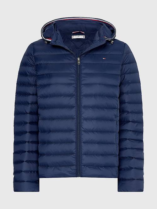 Tommy Hilfiger Curve Essential Removable Hood Down Ceket Kadın Mavi | TH189YOT