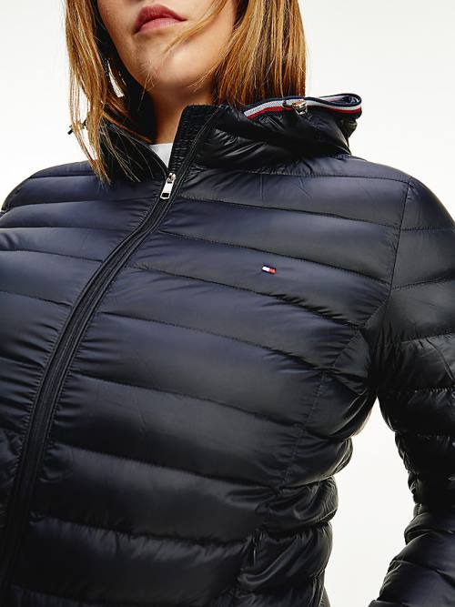 Tommy Hilfiger Curve Essential Removable Hood Down Ceket Kadın Siyah | TH743SCN