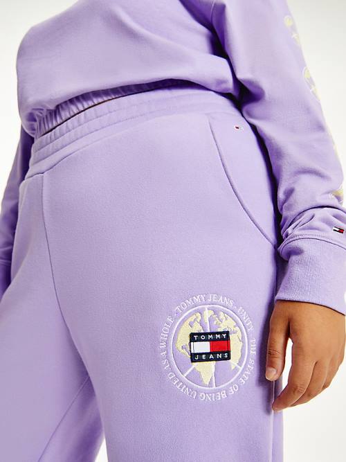 Tommy Hilfiger Curve Logo Recycled Pamuklu Blend Joggers Pantolon Kadın Mor | TH738SGD