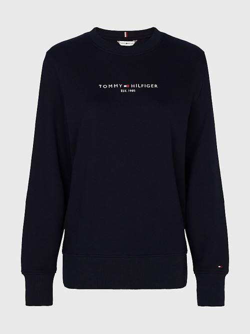 Tommy Hilfiger Curve Organic Pamuklu Sweatshirt Kadın Mavi | TH275ITY