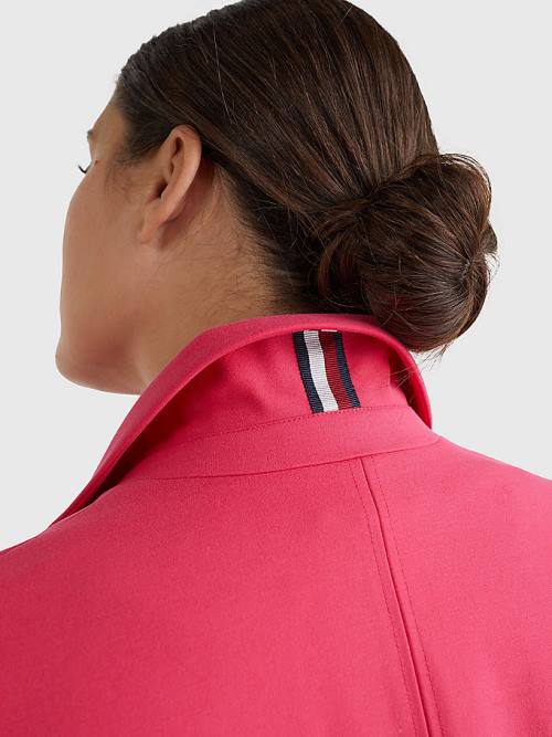 Tommy Hilfiger Curve Punto Milano Double Breasted Blazer Kadın Pembe | TH036CQK