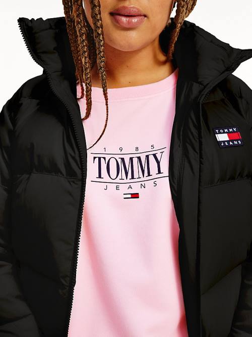 Tommy Hilfiger Curve Recycled Nylon Puffer Ceket Kadın Siyah | TH164ROZ