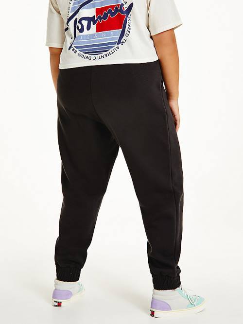 Tommy Hilfiger Curve Signature Logo Pamuklu Blend Joggers Pantolon Kadın Siyah | TH624UWL