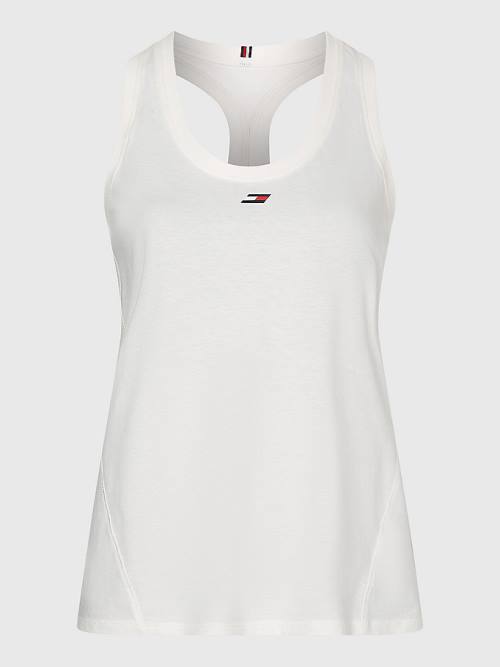 Tommy Hilfiger Curve Spor Organic Pamuklu Tank Top Tişört Kadın Beyaz | TH369ONA