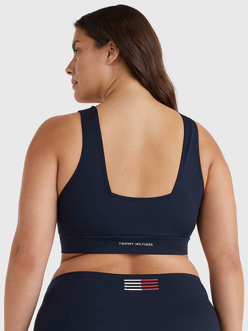 Tommy Hilfiger Curve TH Flex Flag Print Bikini Bralette Mayo Kadın Mavi | TH295UEV