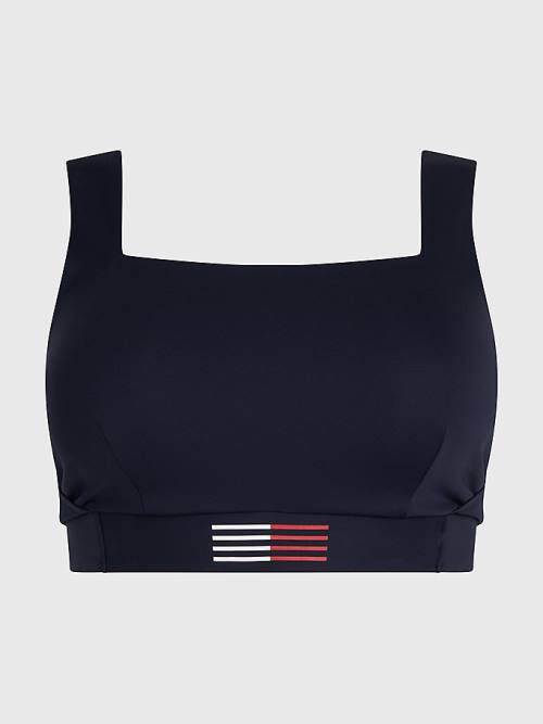 Tommy Hilfiger Curve TH Flex Flag Print Bikini Bralette Mayo Kadın Mavi | TH295UEV