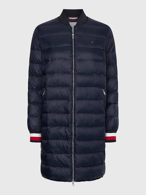 Tommy Hilfiger Curve TH Protect Filled Long Bomber Coat Ceket Kadın Mavi | TH813OBS