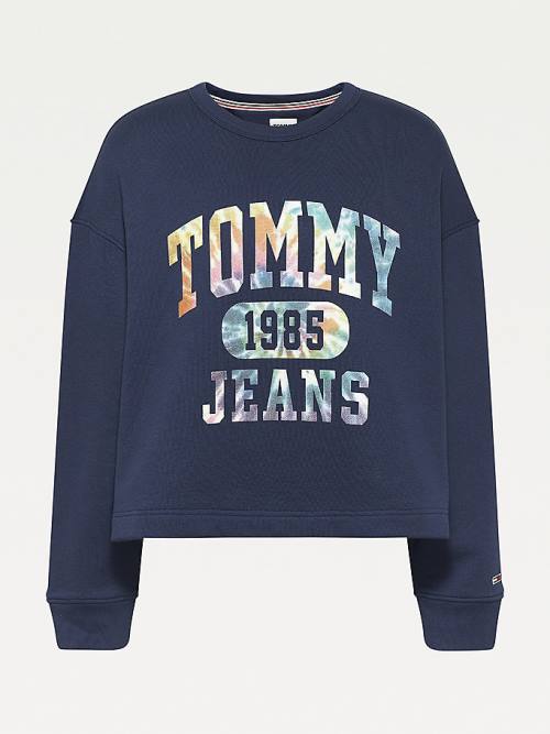 Tommy Hilfiger Curve Tie-Dye Sweatshirt Kadın Mavi | TH827QPO