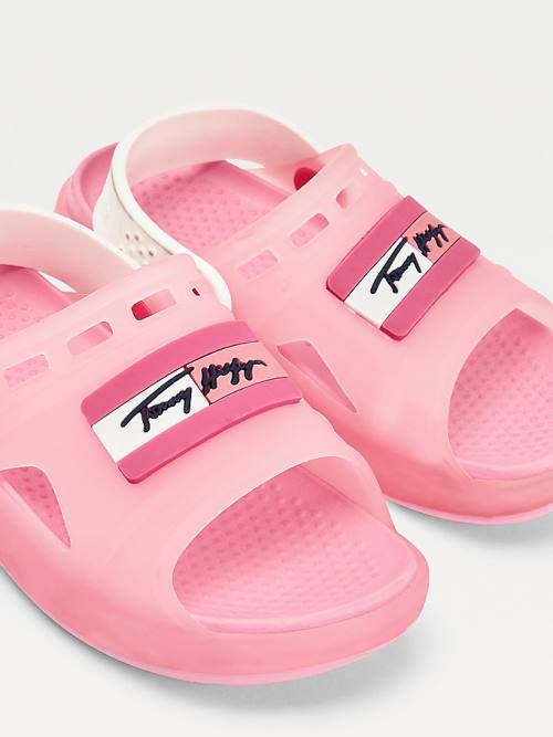 Tommy Hilfiger Cutout Detail Sandalet Kiz Çocuk Pembe | TH526TPK