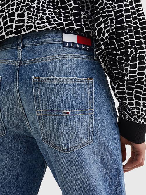 Tommy Hilfiger Dad Regular Tapered Faded Distressed Jean Pantolon Erkek Denim | TH823EQM