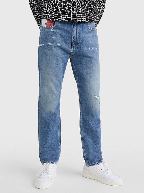 Tommy Hilfiger Dad Regular Tapered Faded Distressed Jean Pantolon Erkek Denim | TH823EQM