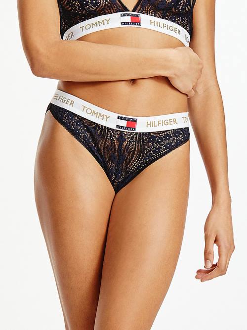 Tommy Hilfiger Dantel Logo Waistband Briefs İç Giyim Kadın Mavi | TH394MPL