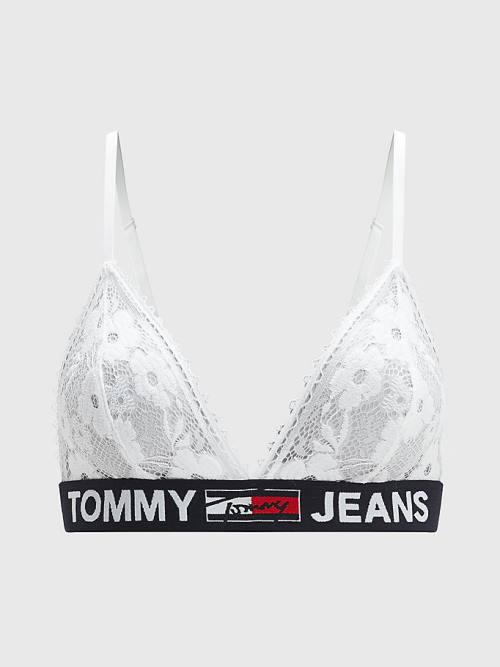 Tommy Hilfiger Dantel Unlined Triangle Bra İç Giyim Kadın Beyaz | TH314GJE